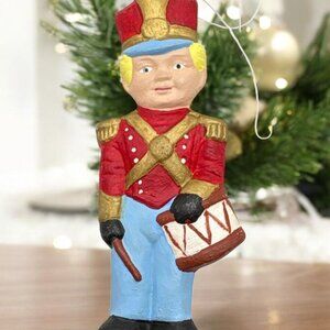 Vintage Drummer Boy Christmas Tree Ornament Toy Soldier Hand Painted